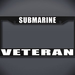 United States Submarine Veteran License Plate Frame, Submarine Service, Submarine Dolphins
