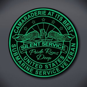 US Submarine Service Dolphins Glow In The Dark Decal, Silent Service, US Submarine Service Veteran, Submarine Dolphins