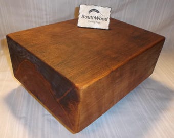SouthWood solid oak cutting board /mini butcher block island. 4" thick 11"x8"x4" (#2)