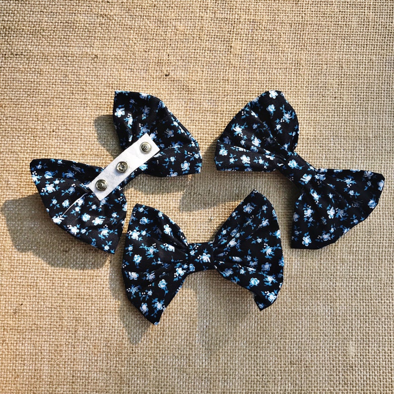Grow with me Headband Tribal Bow Floral Bow Bow Headband Blue Floral Snap Bow Baby Bow