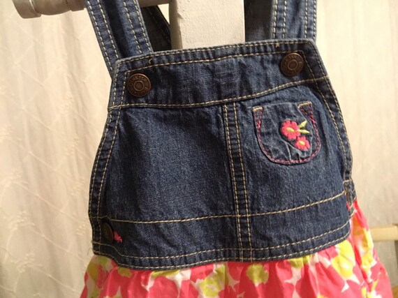 Denim overallbaby shower- vintage dress - baby po… - image 3