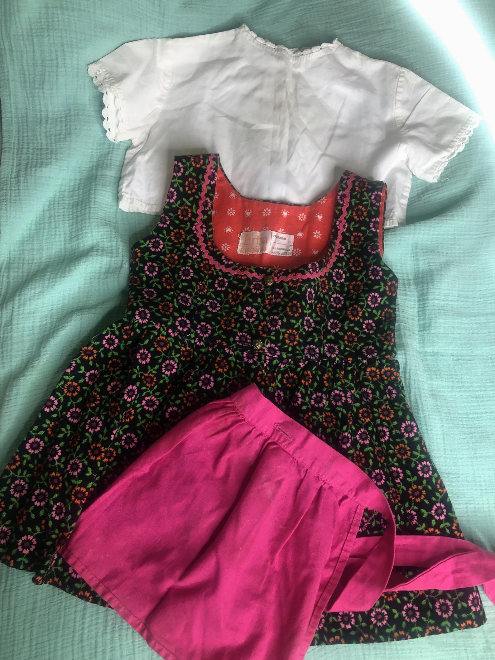 German drendil dress- costume- German girls dress- vintage girls - German drendil