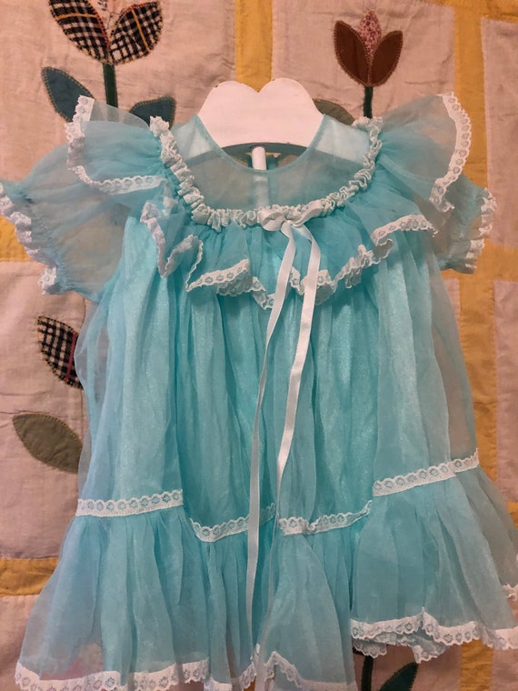 Vintage dress- vintage overalls - baby clothes -