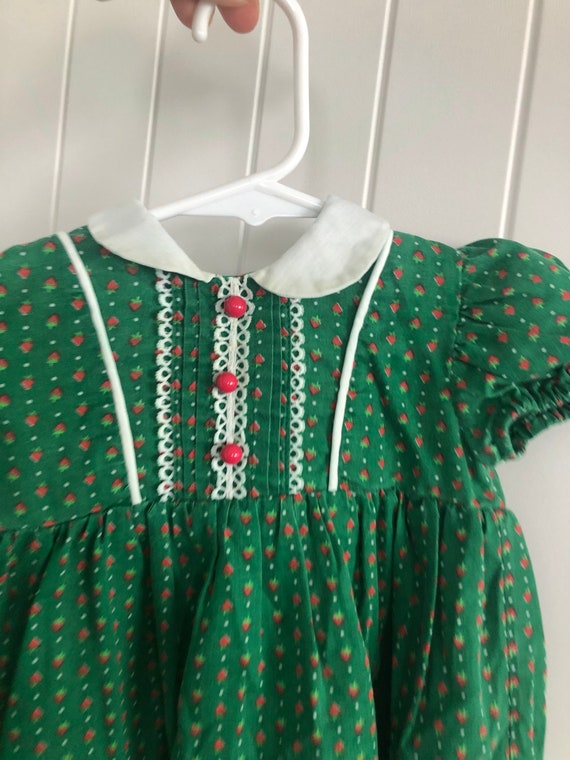 Girls vintage dress- green apple dress- girls app… - image 1