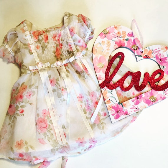 Vintage chiffon - kids retro dress- vintage - bab… - image 1