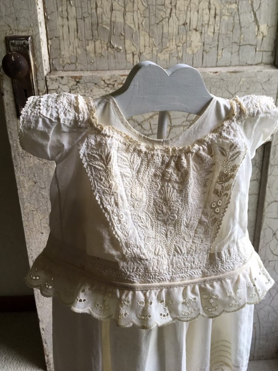 French christening dress - vintage dress - baby po