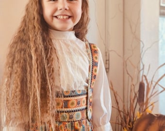 Vintage Corduroy Jumper Set - 70s Style, Size 6-7