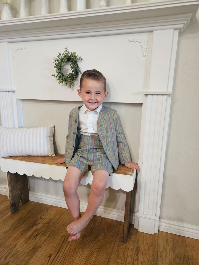 Boys suit boys outfit boys shorts overall shirts image 6