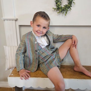 Boys suit boys outfit boys shorts overall shirts image 3