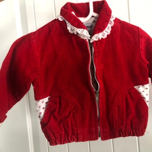 Red courdroy jacket - vintage jacket - red jacket -