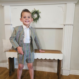 Boys suit boys outfit boys shorts overall shirts image 1