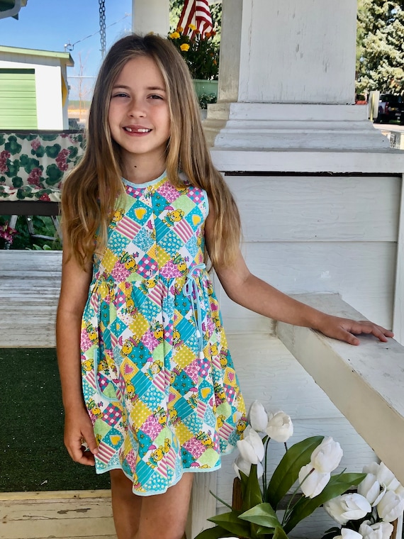 Retro kids- unique dress-kids dress- vintage 70 d… - image 1