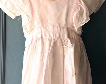 Vintage Embroidered Baby Pinafore Dress - 9-12 Months