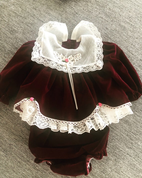 Vintage baby dress-  baby blessing-rompers-jumper… - image 1