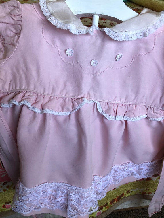 Vintage dress- vintage overalls - baby clothes -v… - image 2