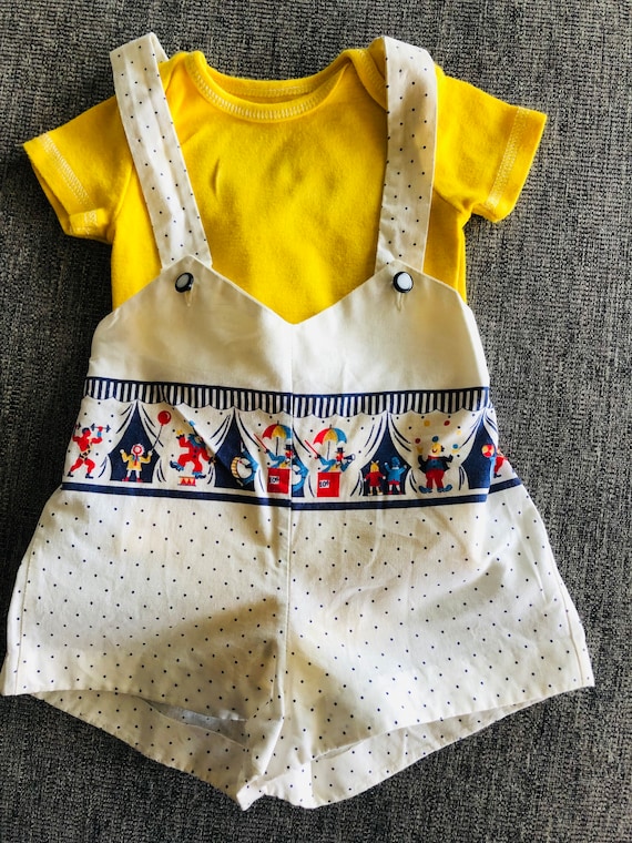 Retro boys - vintage clothes kids- boys romper - v