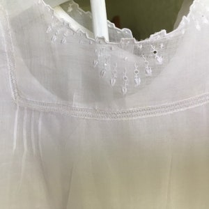 Vintage Embroidered White Cotton Baby Dress (12-18 Months)