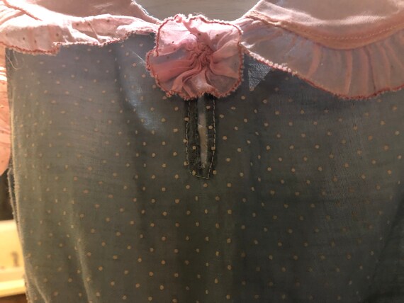 Blue dotted Swiss - Christening dress - boys over… - image 7