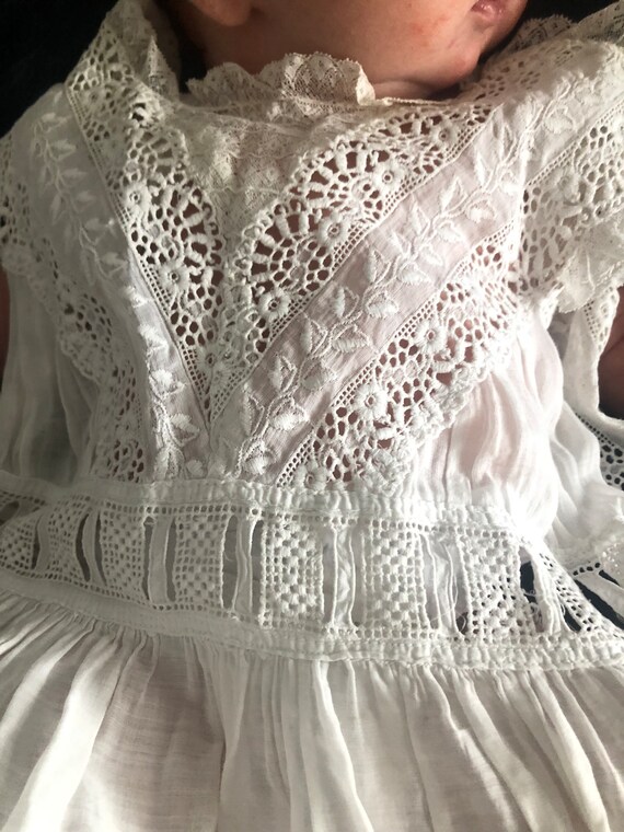 French lace- Baby blessing -christening dress - v… - image 9