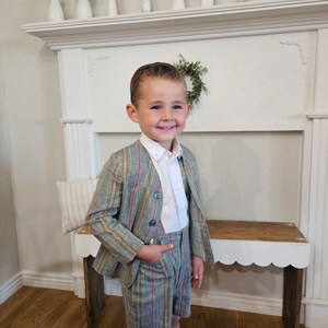 Boys suit boys outfit boys shorts overall shirts image 5