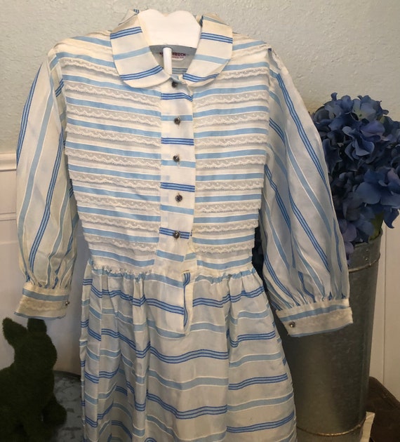 3T striped dress - Christening dress - flower gir… - image 10