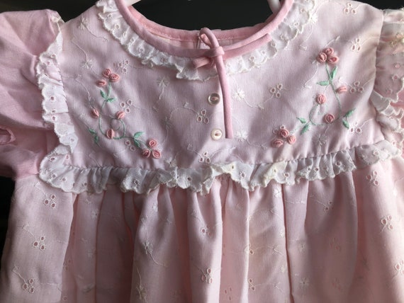 Vintage dress- vintage overalls - baby clothes -v… - image 2