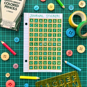 Journal Sticker Sheets - CHALKBOARD Alphabet Letters