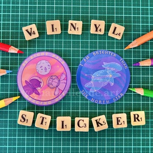 Uit elkaar geplaatste waterdichte sticker Tapir-ster sterrenbeeld vinyl