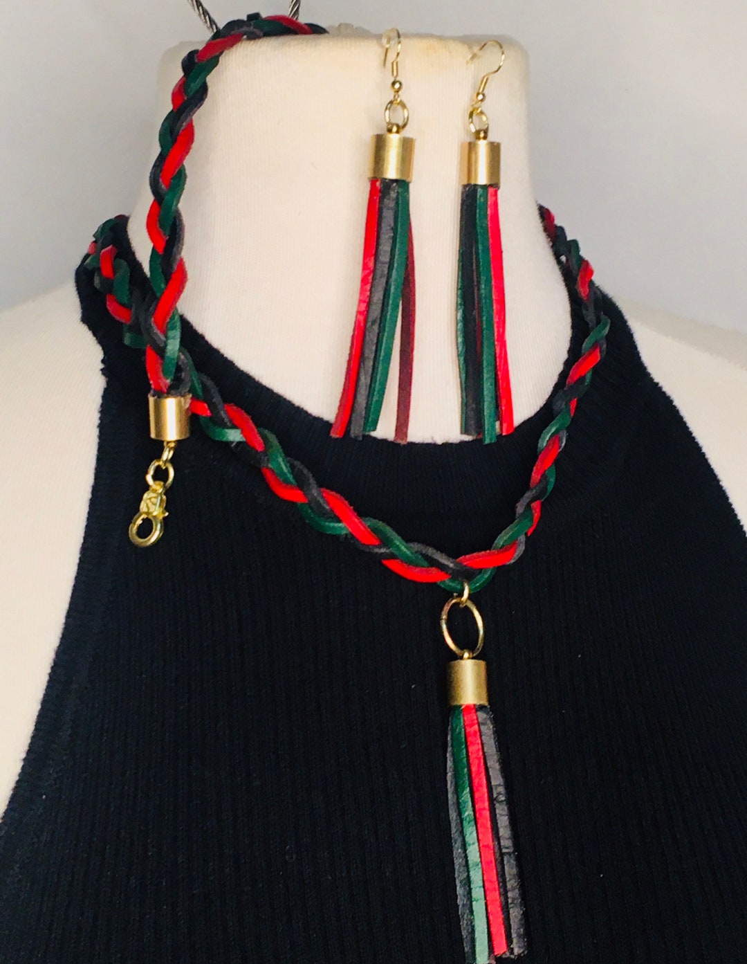 Jewelry Set Leather Jewelry Set Matching Jewelry Set Etsy