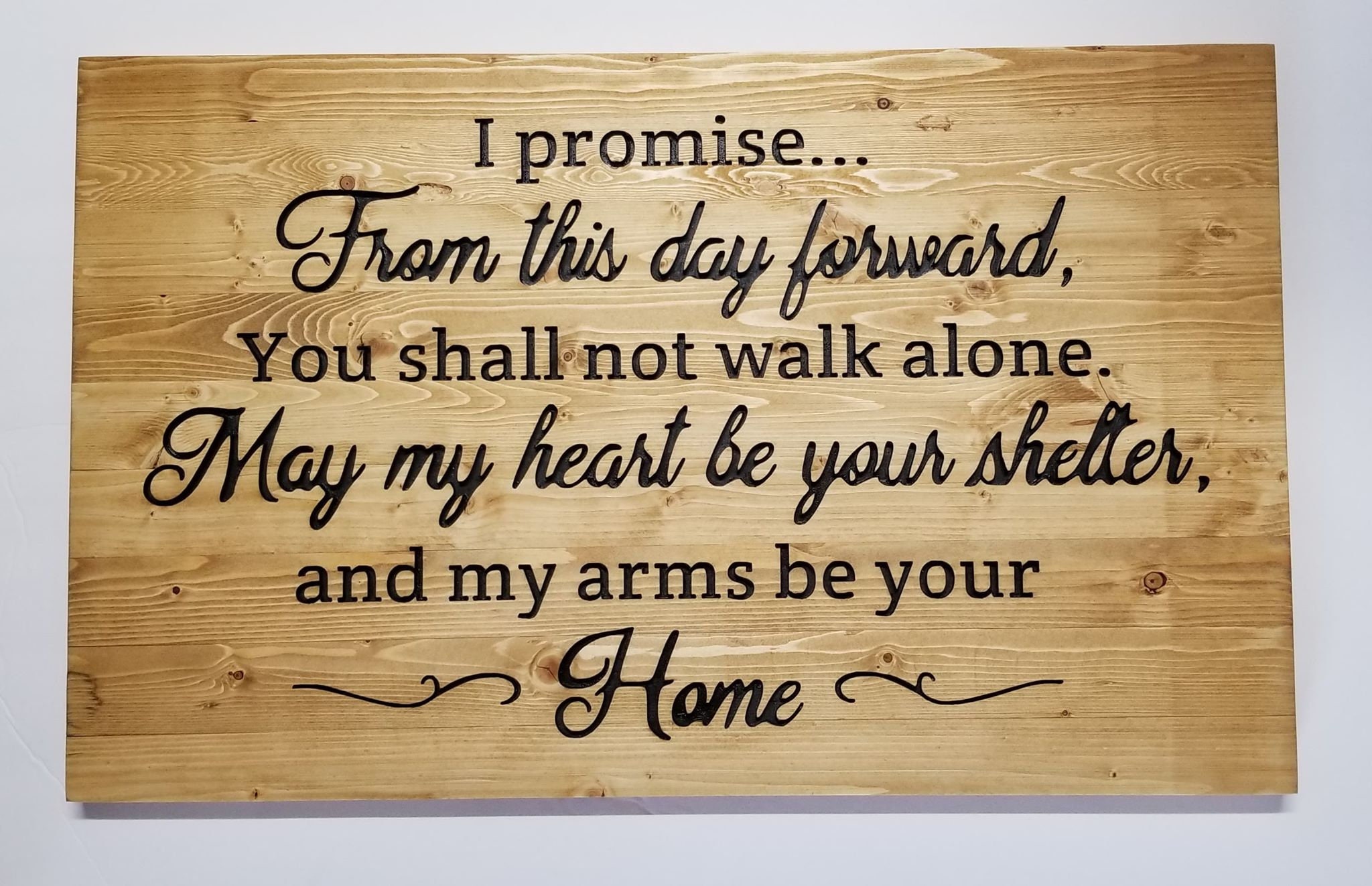 I Promise Quote Wedding Sign 14x22 Carved hand painted and Etsy