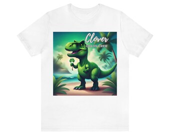 Clover Chaos Crew St Patricks Day Dinosaur Shirt Festive Holiday Outfit Whimsical St. Paddy's Gift