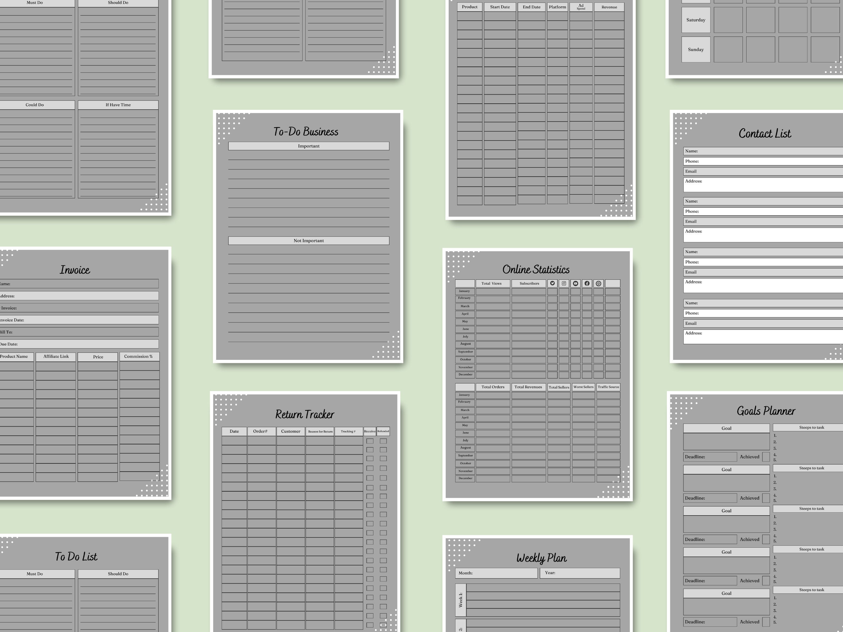 Small Business Printable Planner Home Business Organizer Business ...