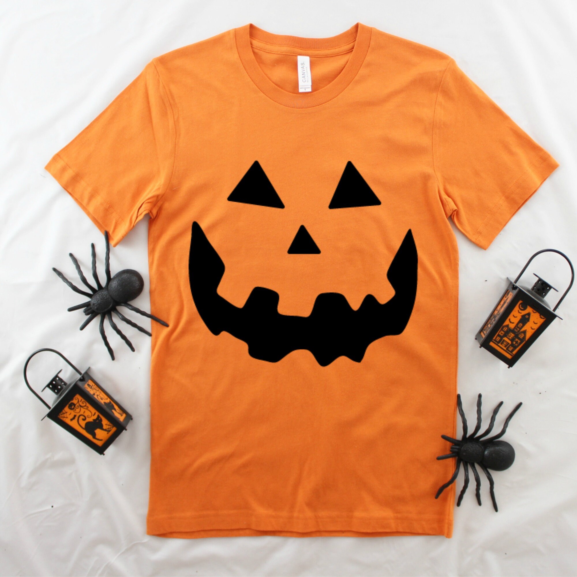Halloween iron on decal for adult sized t shirt pumpkin face  Etsy