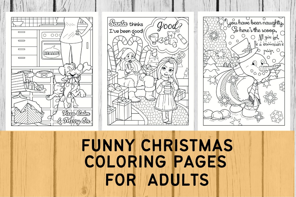 20 Printable Christmas Coloring Pages With Funny Quotes for Adults ...