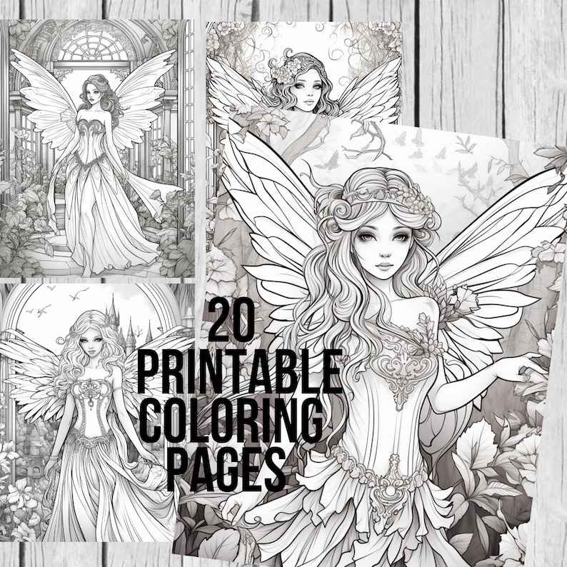 20 Printable Gothic Fairies Coloring Pages Instant Download - Etsy