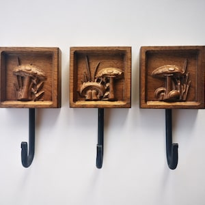 Wooden Mushroom Wall Hooks - For Light Sleepers