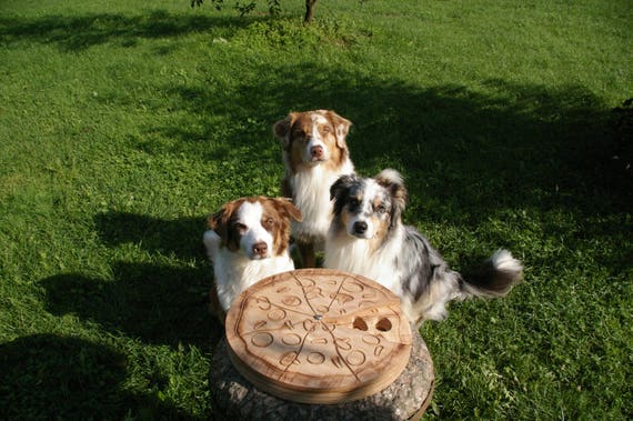 Handmade Wooden Interactive Dog Treats Puzzle Toy and Feeder 