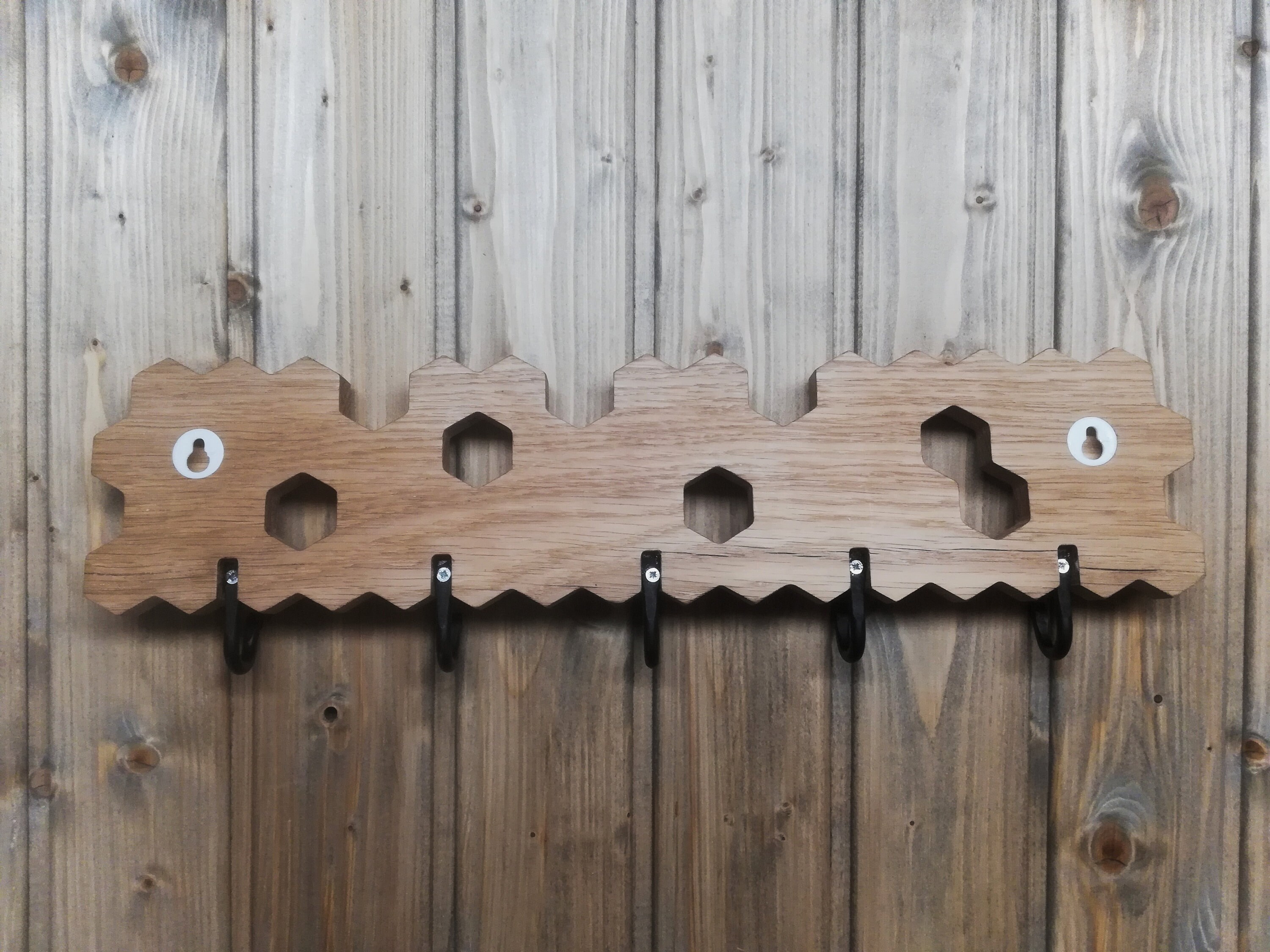 Wall Mount Coat Rack With 5 Hooks Etsy