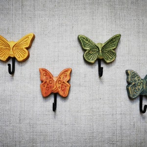 Colorful and cute Butterfly wall hook for coat or keys