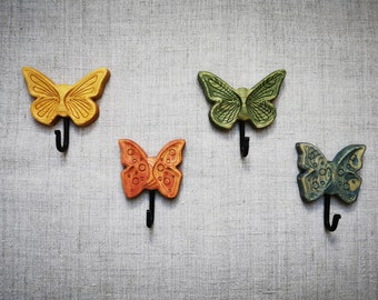 Colorful and cute Butterfly wall hook for coat or keys