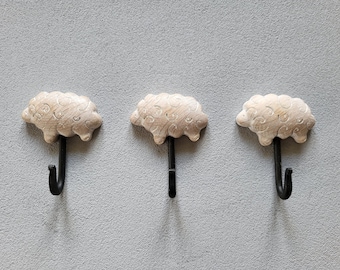 White Sheep Wall Hook – Handmade Kids Room Coat Hook