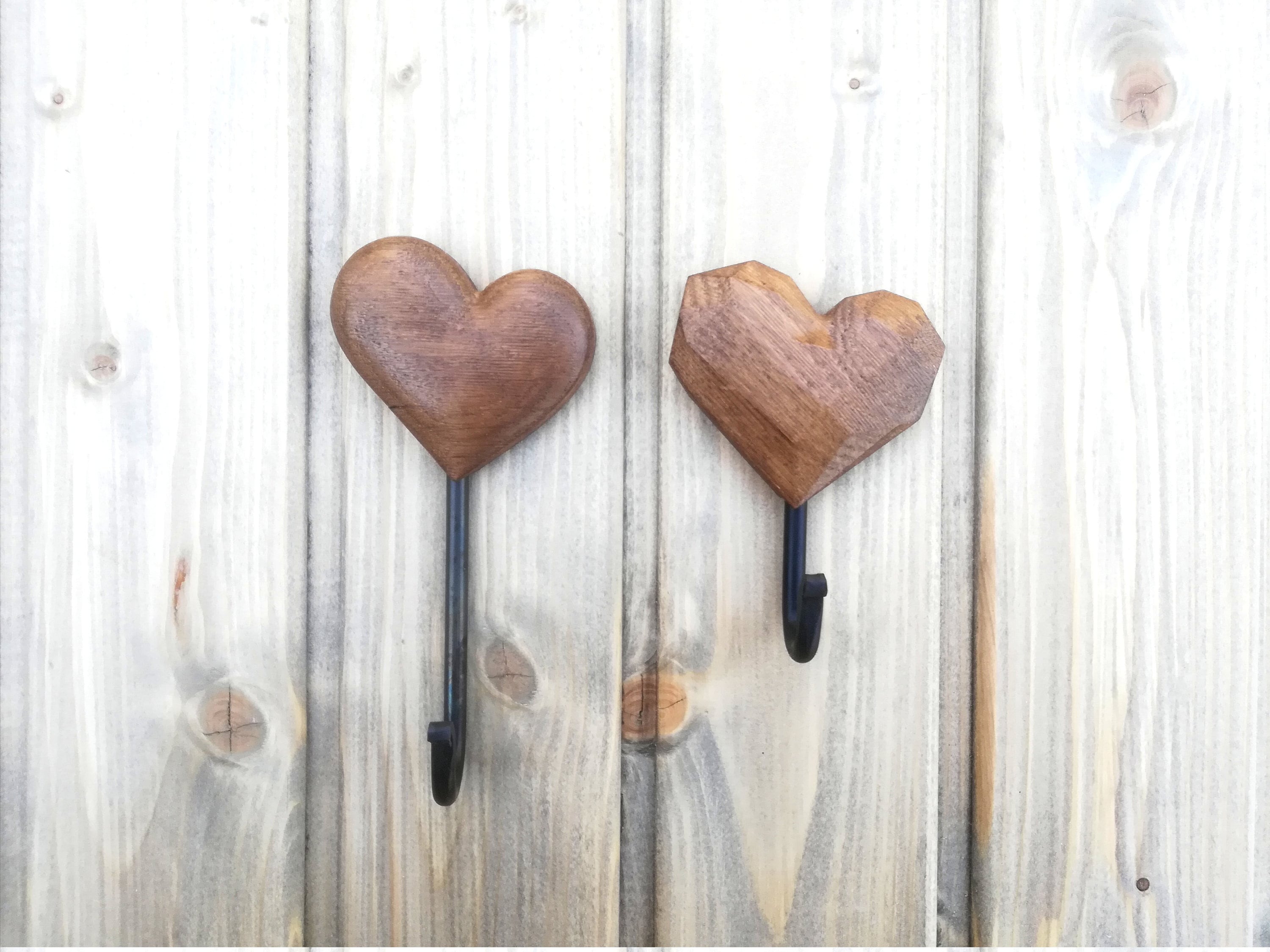 Wooden Heart Hooks -  Canada