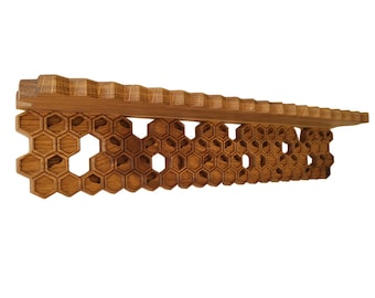 Unique bee lovers wooden wall shelf, small kitchen organizer, nature themed shelves