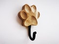 Wooden dog leash holder for wall Paw Print of natural oak product logo