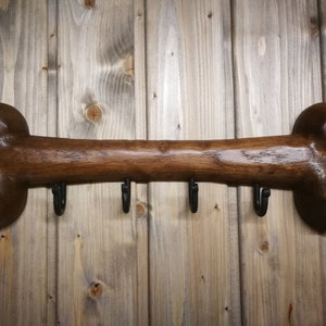 Huge dog leash hanger for wall The Great Bone with 4 hooks