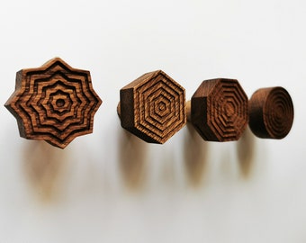 Wooden wall mounted knob hook for coat or bag