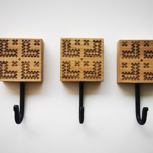 Ornamental wooden wall coat hook Farmstead
