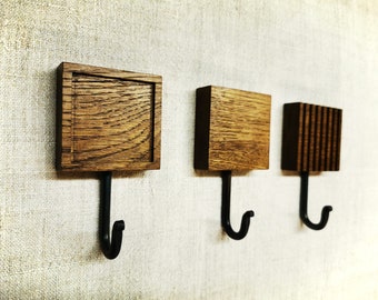 Modern-Classic style wooden coat hooks for wall Big Square