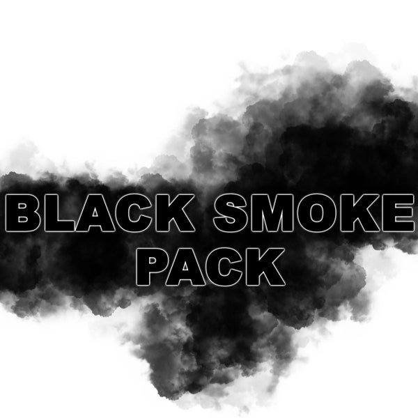 Black Smoke Cloud Overlay Bundle, Transparent Background, Banners Digital Download Print Art, Commercial Use