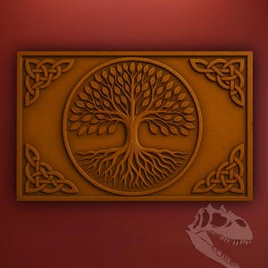 Archivo STL de relieve de nudo celta del Árbol de la Vida para uso comercial con grabado CNC o láser